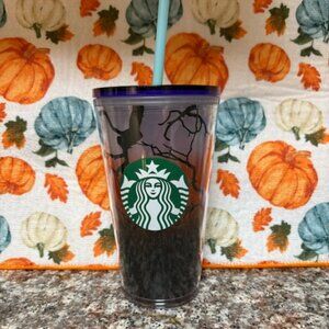 Starbucks Halloween Glow-in-the-Dark Tumbler with Straw – 16oz Cold Cup